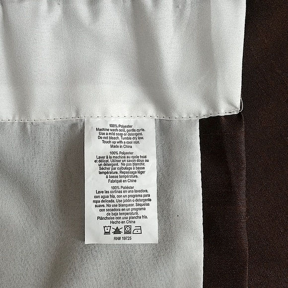 2 Room Darkening Chocolate Rod Pocket 84" Lined Window Panels - Picture 4 of 4